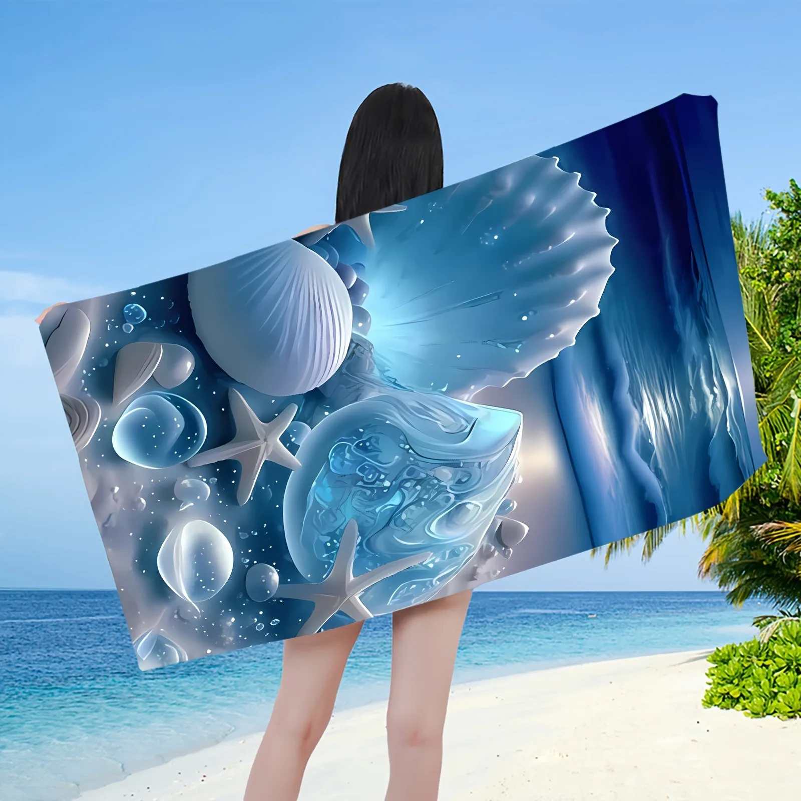 

Dive into Ocean Magic: Exquisite Seashell Beach Towel Suitable for towels, bath towels, beach towels