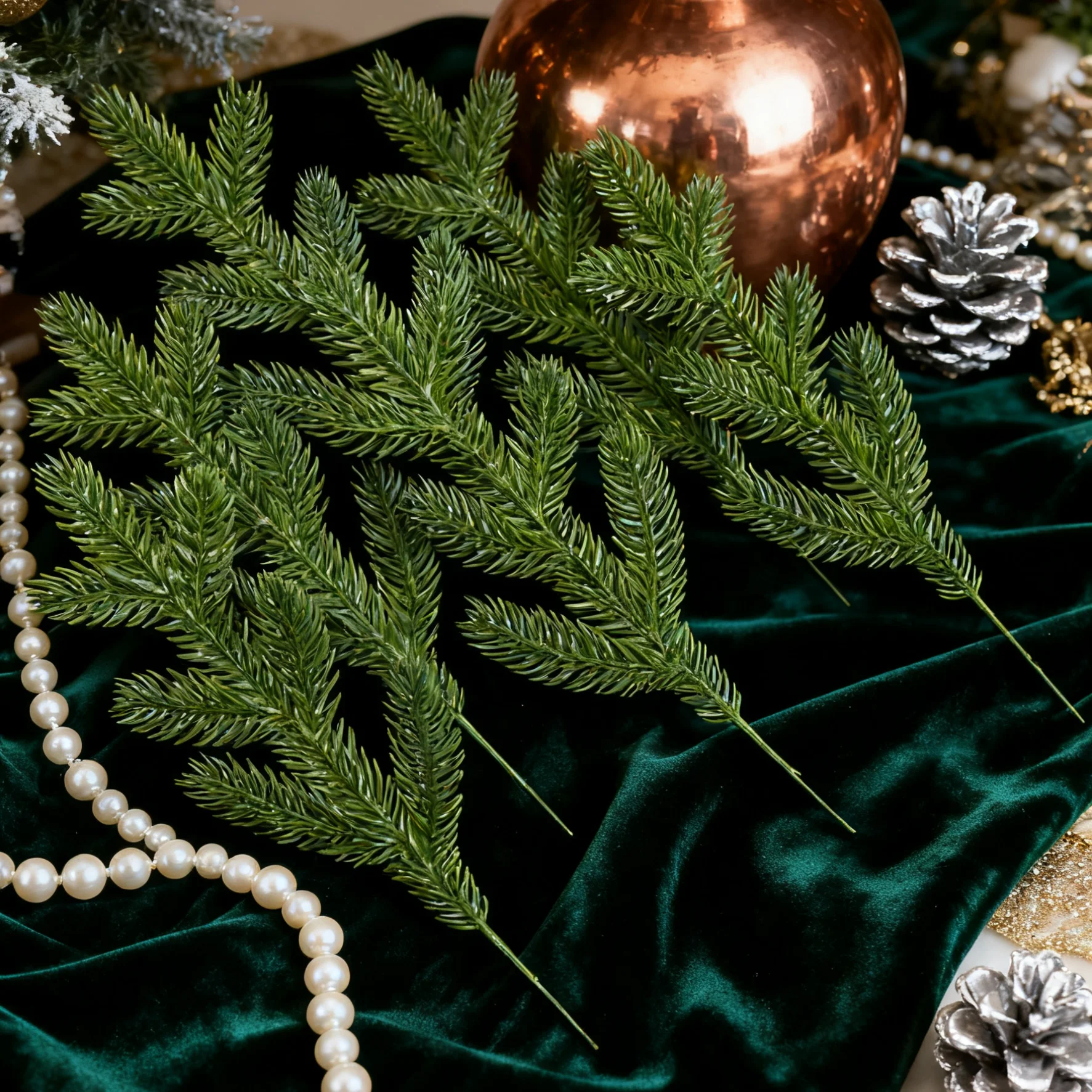 10/20pcs Artificial Plants Pine Christmas Tree Vase Home Room Table Wreath Outdoor Garden Decor Accessories Wedding DIY Gift Box