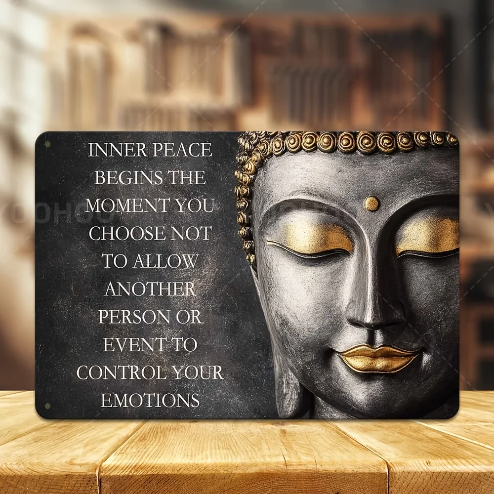 Vintage Metal Buddha Wall Art 