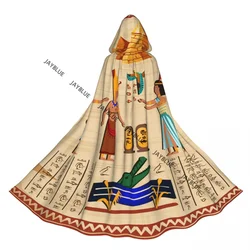 Unisex Witch Party Reversible Hooded Adult Vampires Cape Cloak Ancient Egypt Papyrus Scroll