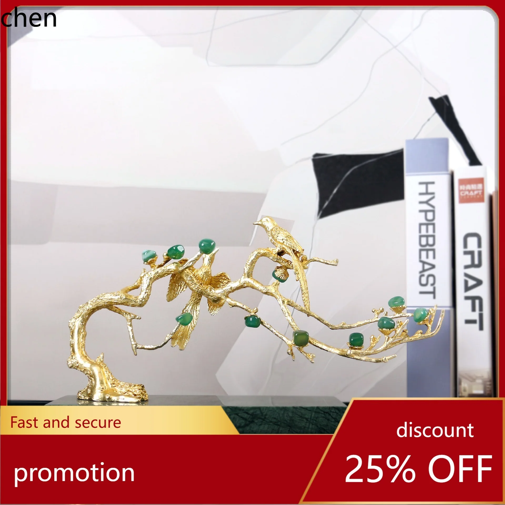 H1 new chinoiserie agate happy on the branch ornaments living room tv cabinet entrance soft decoration