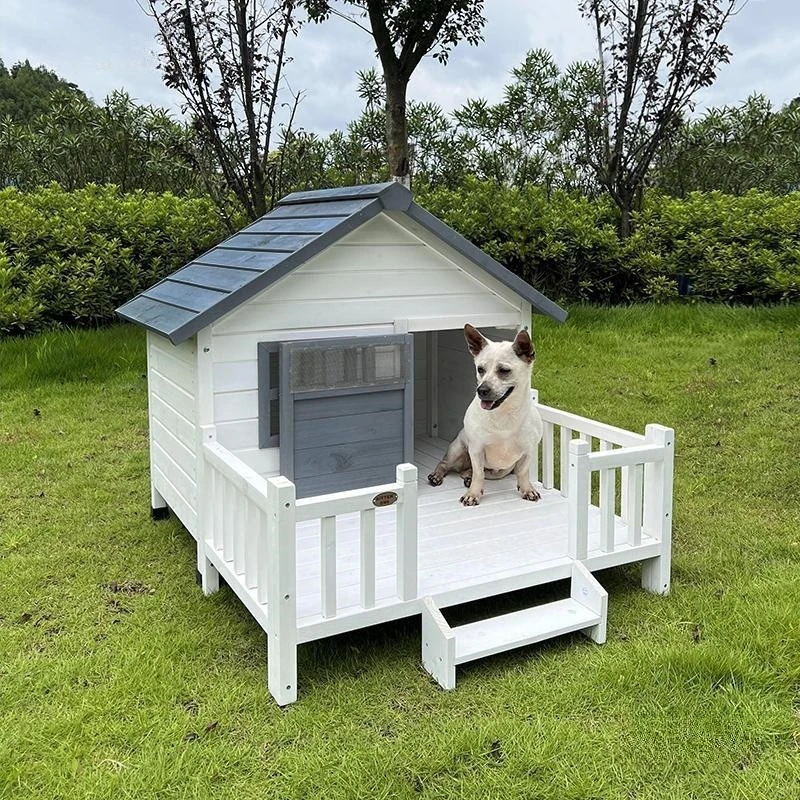 Wooden kennel outdoor rainproof doghouse cold proof doghouse cattery courtyard dog villa outdoor dog house