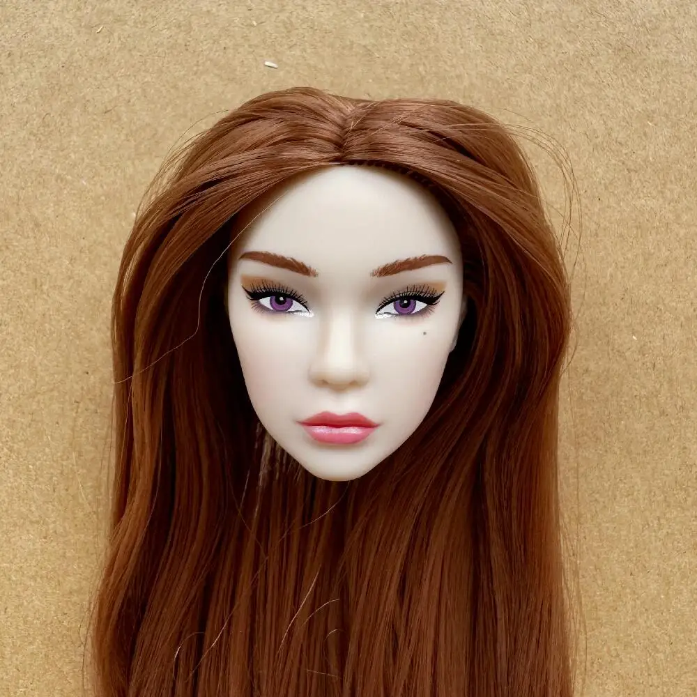 1/6 Maßstab Modellpuppenköpfe mit Maulwurfdetail, mehrfarbige Haaroptionen, braune, weiße, beige Hauttöne für Puppenbau-Sammlerstücke – Detail 32