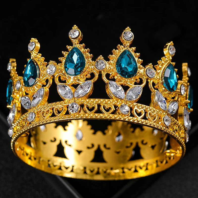 الباروك كريستال التيجان والتيجان حجر الراين حفلة موسيقية الإكليل عقال تاج الزفاف الزفاف إكسسوارات الشعر مجوهرات تاج تيارا هدية