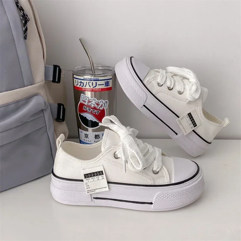 

2023 New Canvas Shoes Women's Low-top Korean Casual Sneakers Small All-match Small White Shoes Summer Off White Shoes