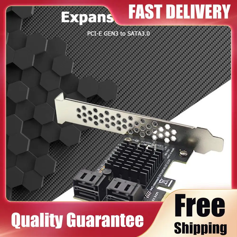 

Карта-адаптер для твердотельного накопителя (SSD) с 4 портами SATA III PCIe, расширительная карта 6 Гбит/с, разъемы для компьютерных карт