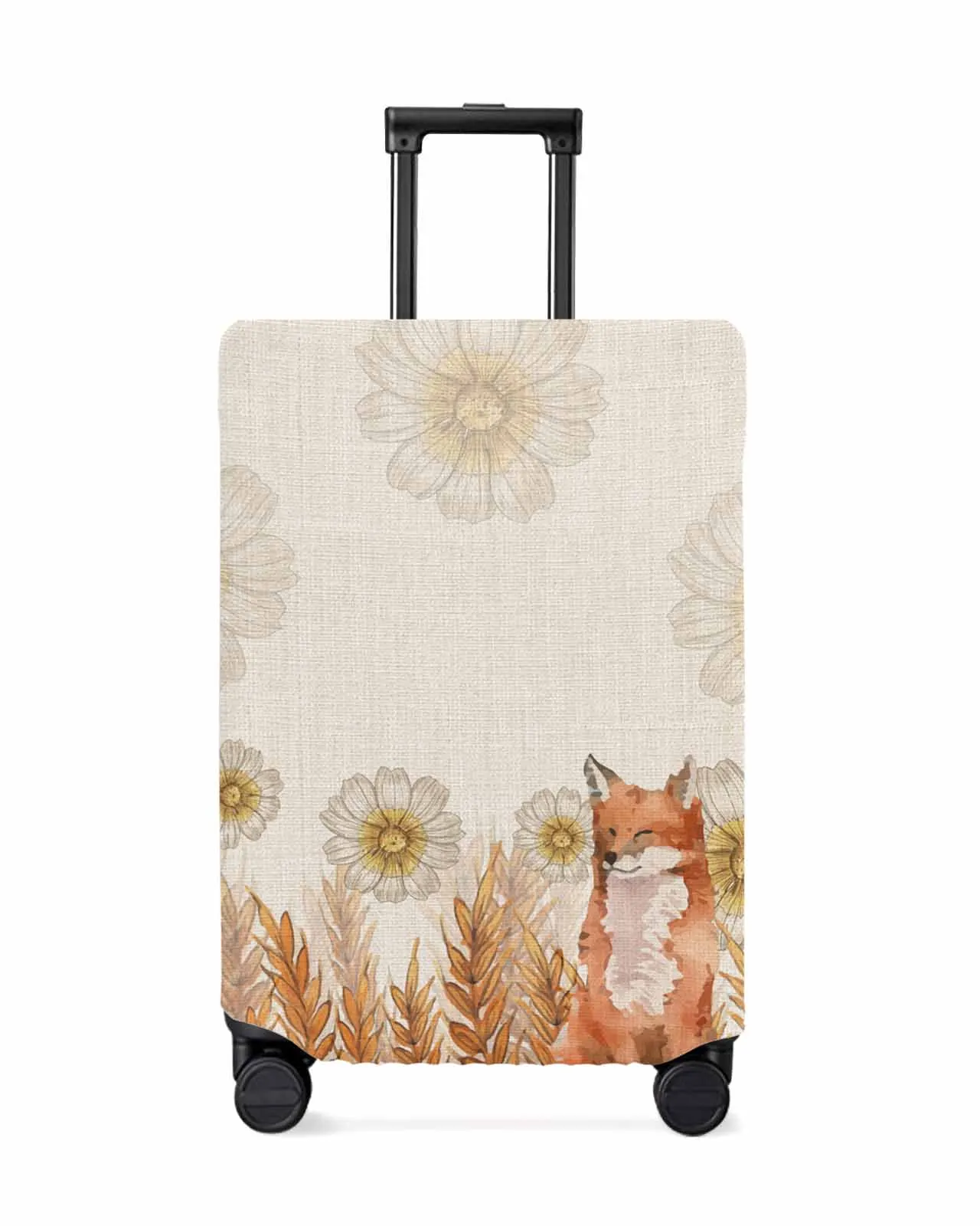 

Autumn Wheat Ear Daisies Stretch Suitcase Protector Baggage Dust Case Cover For 18-32 Inch Travel