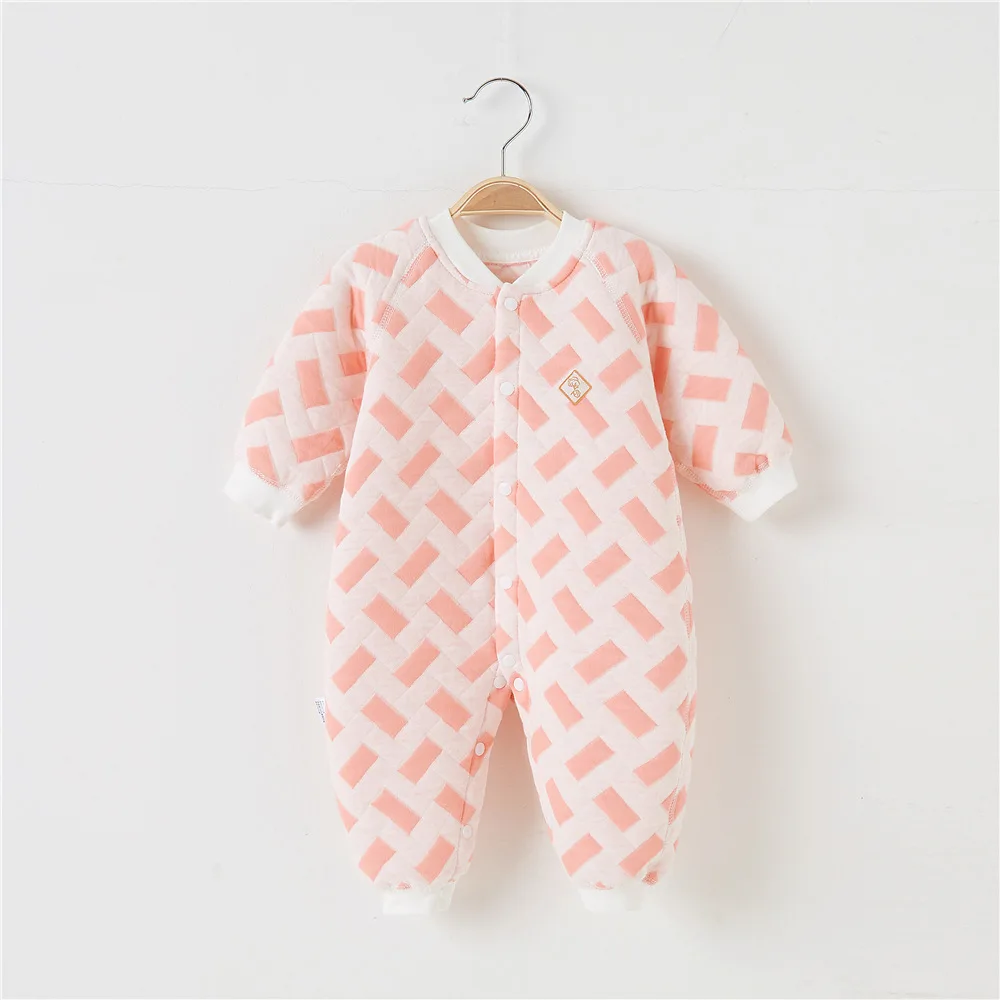 Baby Bodysuit Warm Cotton Coat Infant Creeper Wrap Cotton Comfortable Creeper Newborn Clothing Spring and Autumn