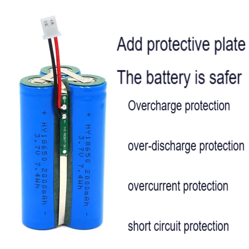 100PCS 18650 Lithium Battery 3.7V with Board Outlet Parallel Triangular Rechargeable Lithium Battery Pack