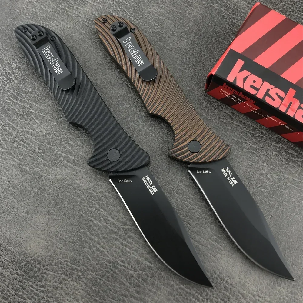 NEW KS 7600 Launch 5 Folding Pocket Knife D2 Steel Tactical Hunting Knives Aluminum/G10  Handle Outdoor EDC Self Defense Tool