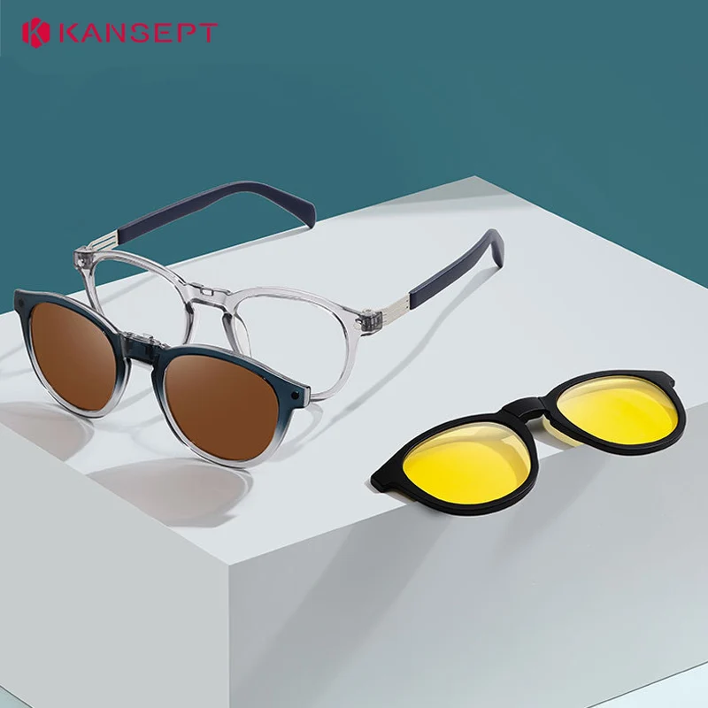 KANSEPT Magnetic Clip-on Reading Glasses for Women Lunettes De Lecture Sunglasses Man Graduated Lenses to Read Eye-glasses -1