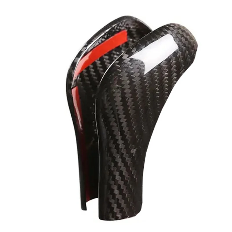 Hot Koop Auto Styling Zwart Koolstofvezel Versnellingspook Hoofd Cover Sticker voor Porsche Cayenne 2011-2017