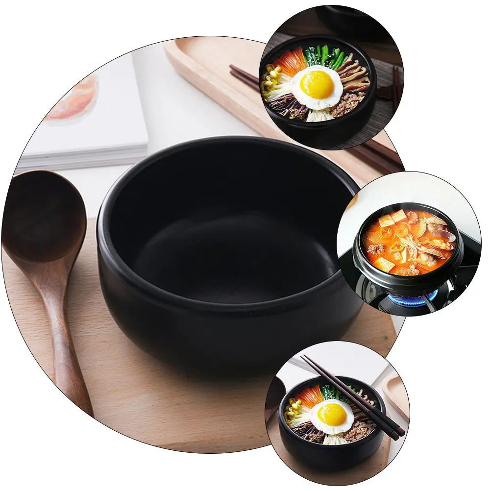 1Pcs Ceramic for Bibimbap Stew Soup Rice Cooking Energy Saving Heat Retention Healthy Acid Alkali Resistant Casserole