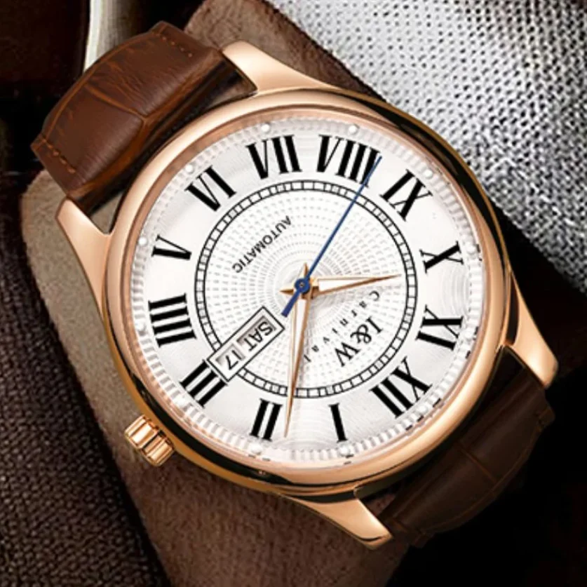 

Карнавальные мужские автоматические часы 41 мм, механические наручные часы с сапфировым стеклом, светящиеся, 30 м, водонепроницаемые, с двойным календарем, датой недели