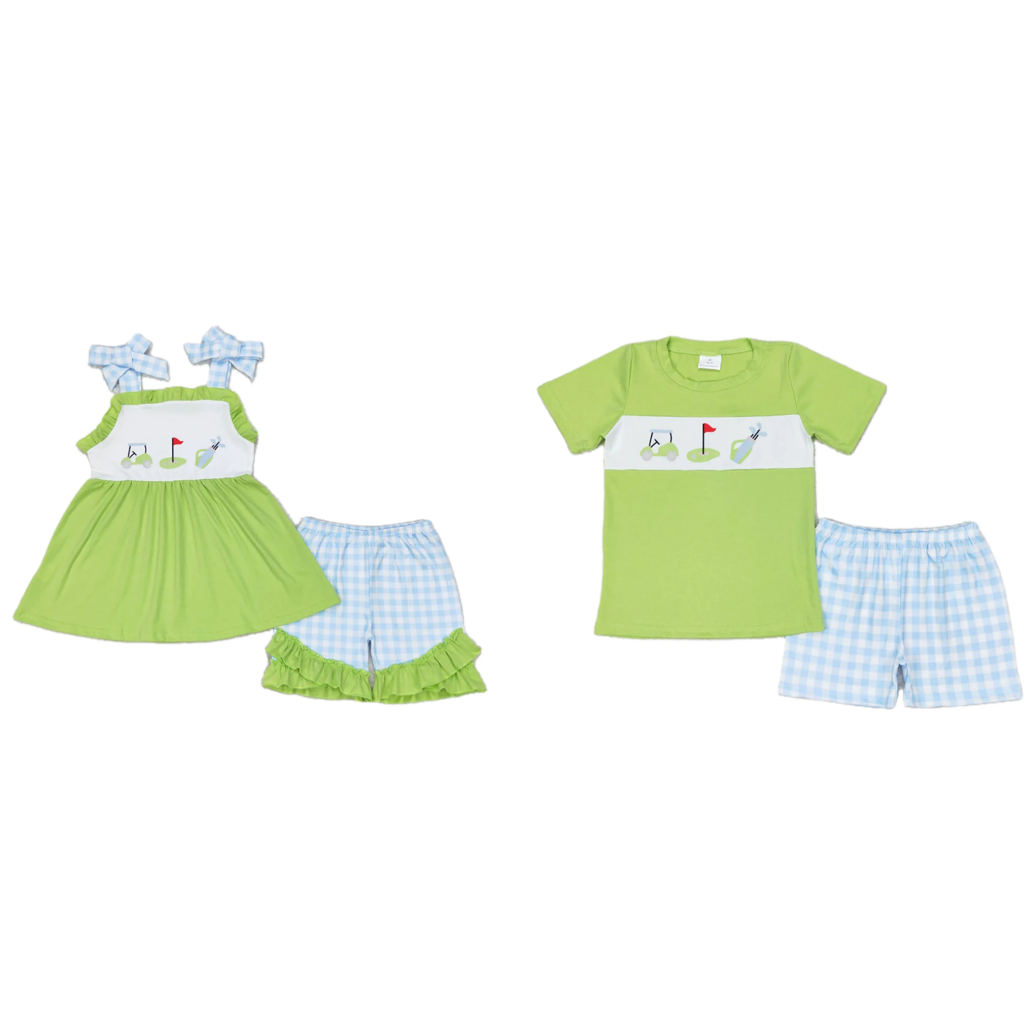 

Wholesale Infant Golf Clothing Baby Boy Girl Summer Tops Toddler Cotton Shorts Outfit Kids Children Boutique Two Pieces Set