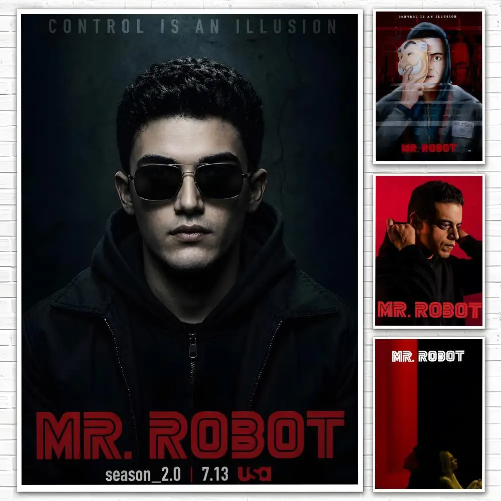 TV Series Mr. Robot Poster Poster All-match HD Waterproof Self-Adhesive Wall Art Sticker For Home Bedroom