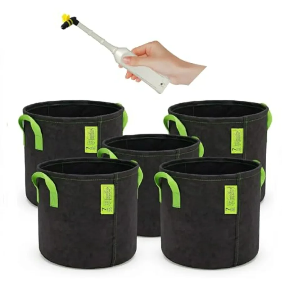 

Hand Pollinator + 7 Gallon Grow Bags Bundle Garden Pollination Tool with Large Fabric Pots for Bigger Plants, Flowers, Fruits V