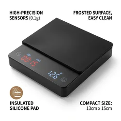 Coffee Scale for Home Brewing with Timer Auto Peel Touch Sensor And Silicone Lid Espresso Precise Tasting