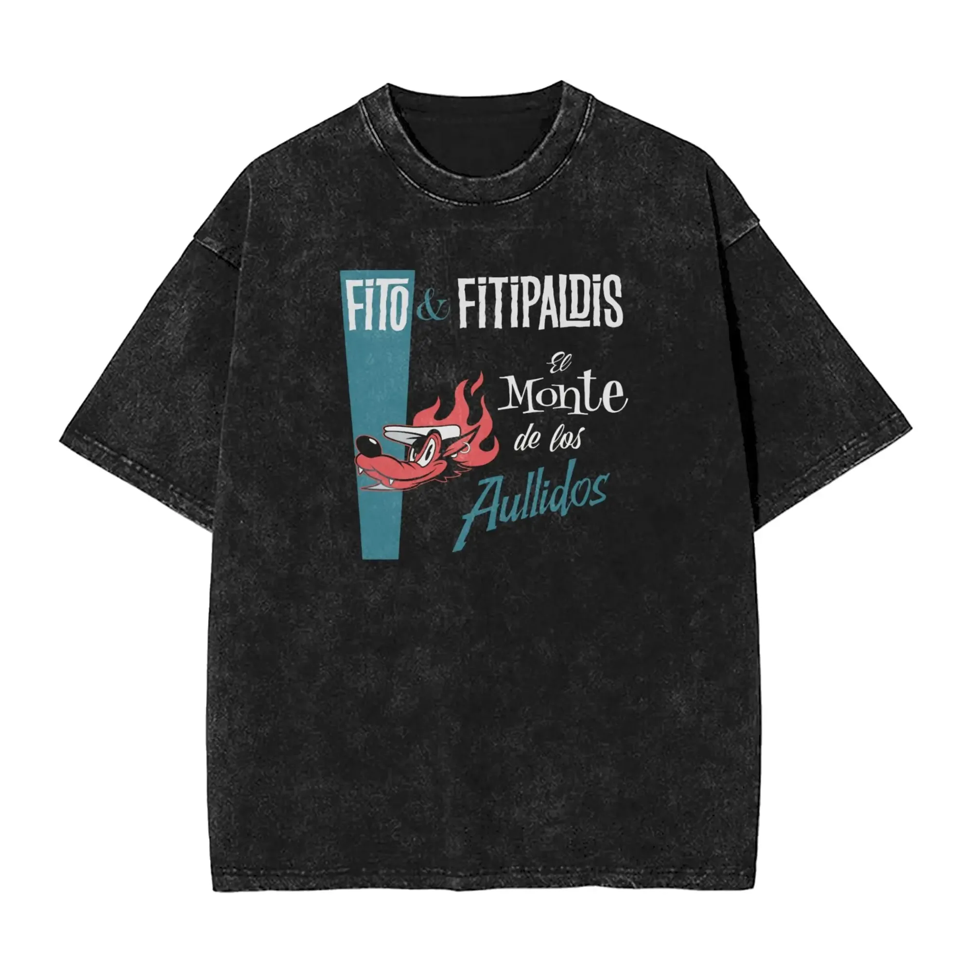 Camiseta con estampado gráfico de Fito Fitipaldis para hombre y mujer, ropa informal estilo Vintage lavada, estilo Harajuku, Top de gran tamaño, camiseta nueva de algodón para verano
