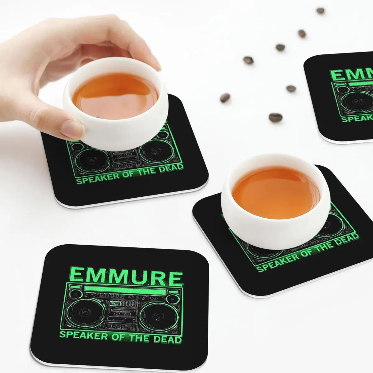 

Emmure Speaker Of The Dead Подставки Кухонные салфетки Изоляционные коврики для чашек Кофейные коврики для декора Домашняя посуда Подушечки Набор из 4 шт.
