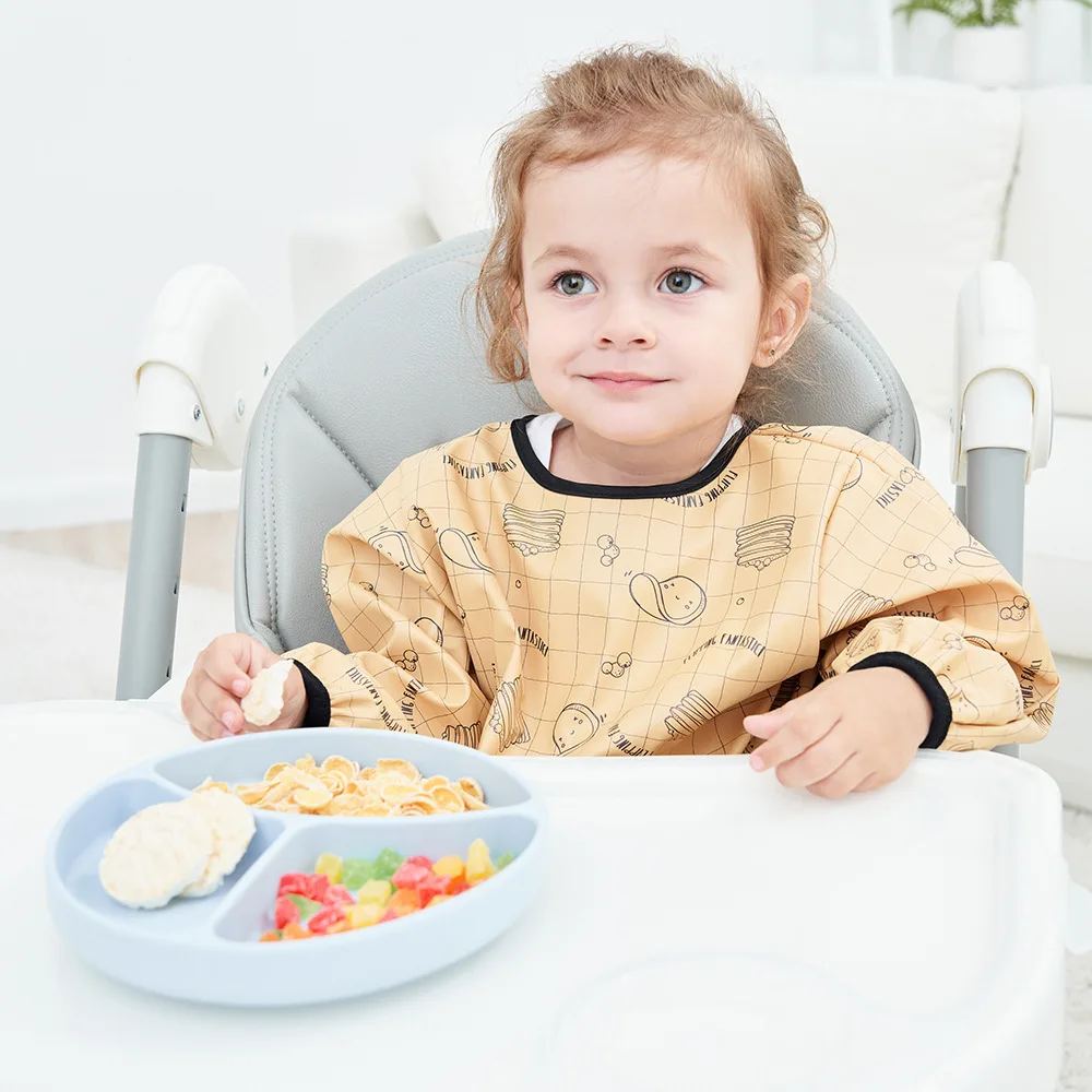 1 - 4 anni bavaglini per bambini simpatico cartone animato manica lunga bavaglino impermeabile alimentazione morbida Burp Cloth ragazzi ragazze