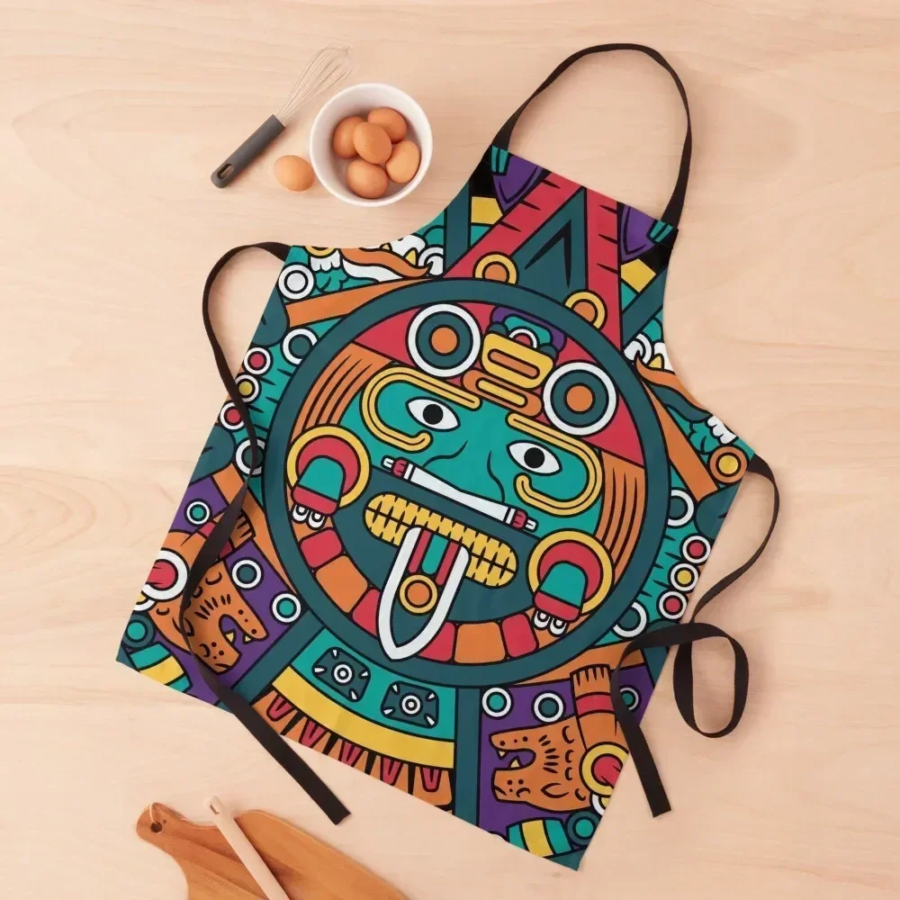 

Mayan Aztec Calendar Art Apron Household Items For Man Teacher Barista Apron