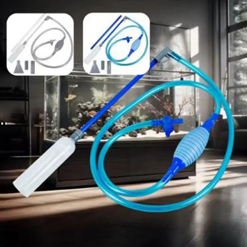 

Handheld Fish Tank Water Changer Semi-Automatic with Outlet Valve Aquarium Siphon Cleaner Extension Tube with Filter Grid Kit