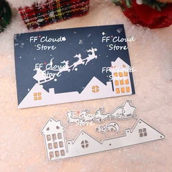 Christmas Deer House Scrapbooking Embossing Knife Mold DIY Greeting Card Punch Stencil Template Handicrafts Metal Cutting Dies