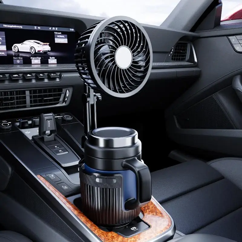 Car Cooling Fan Cooling Air Fan With Drink Holder Electric Auto Fan 6 Inch Cup Holder Automobile Fan Car Accessories For SUV