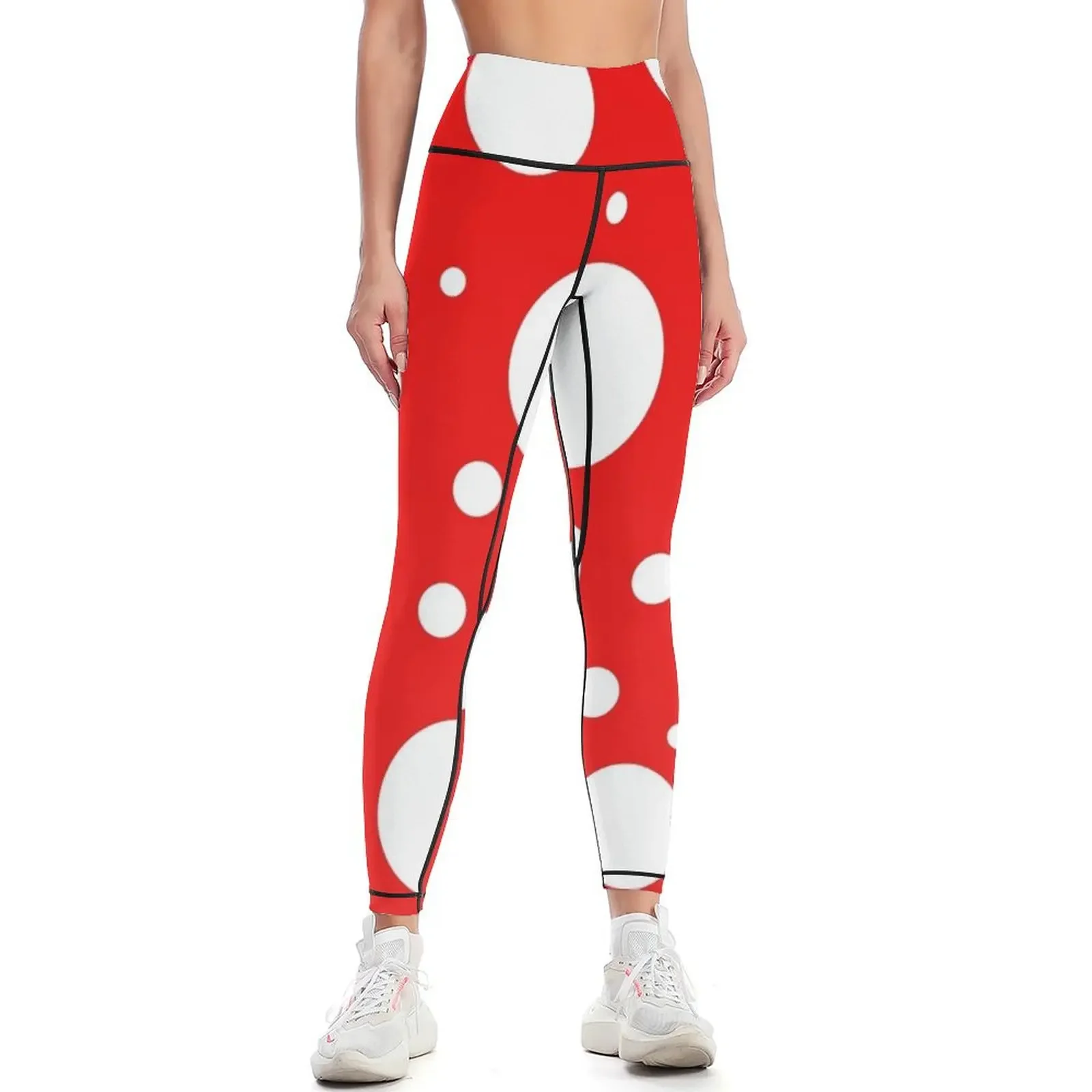 

kusama yayoi inspired pattern Leggings flared exercise clothing for Fitness woman Tight fitting woman Womens Leggings