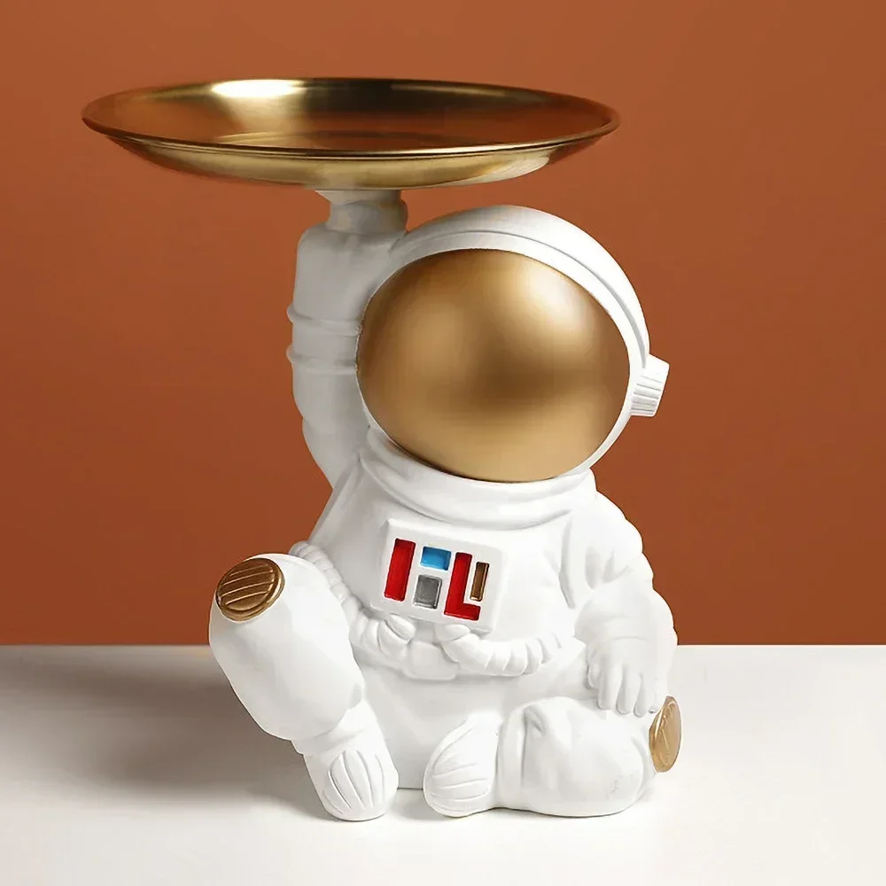 Home Decor,Spaceman Figurines Miniature,Statue,Sculpture,Ornaments,Living Room Table Decoration,Storage Tray,Candy Fruits Dish