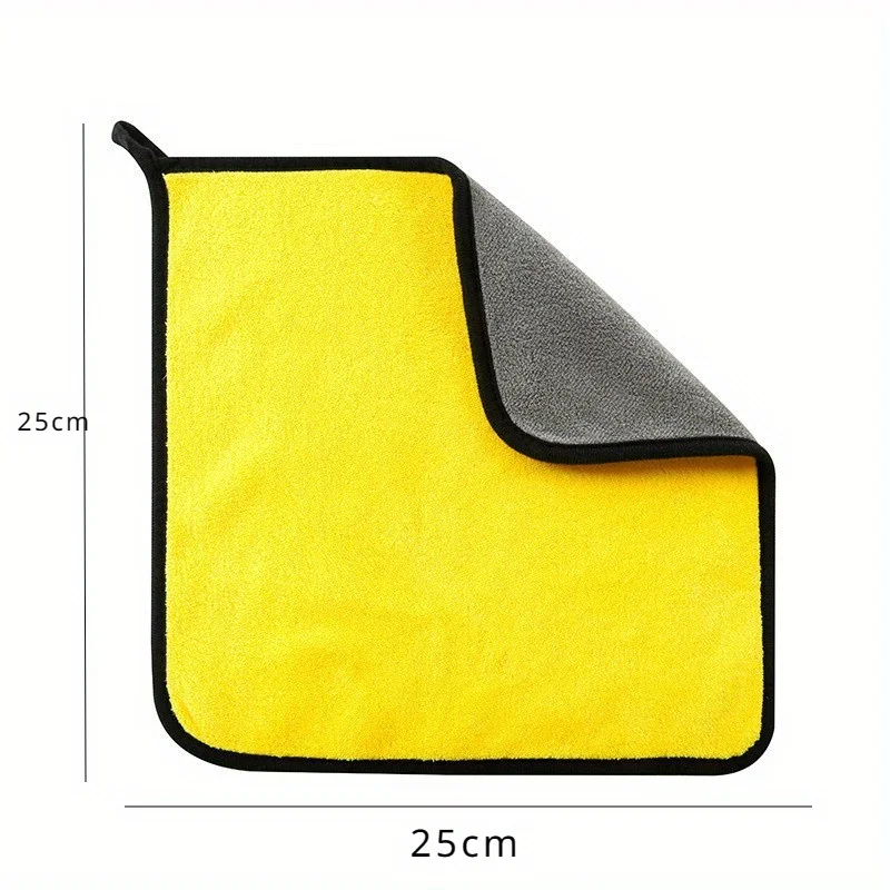 10pcs 25*25 double-sided thick towel home car coral fleece super absorbent towel hand towel
