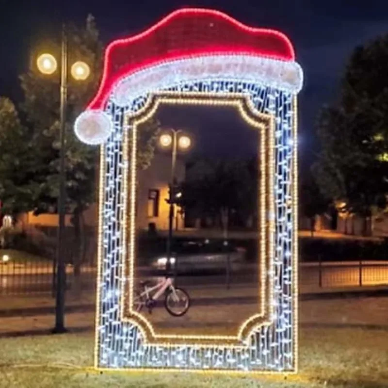 P65 Waterproof Outdoor Light Emitting Diode Photo Frame Large 2D Theme Light PVC Iron Frame Halloween Christmas Decoration