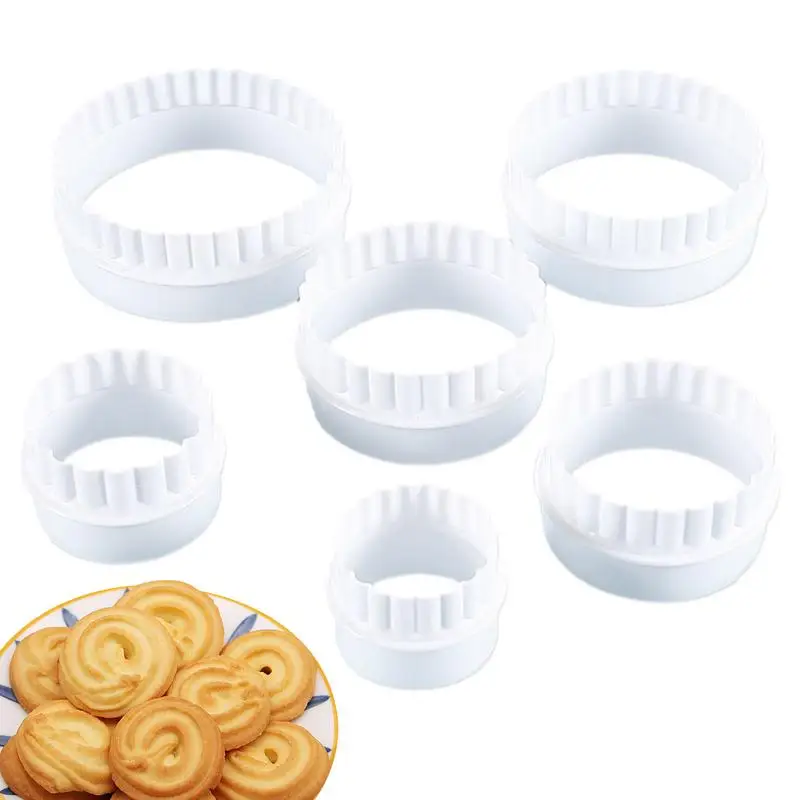 Cookie Cutter Circle 6pcs Multiple Size Round Cookies Pastry Ring Reusable Cake Cutting Mold For Cookies Pastry Dough Biscuit