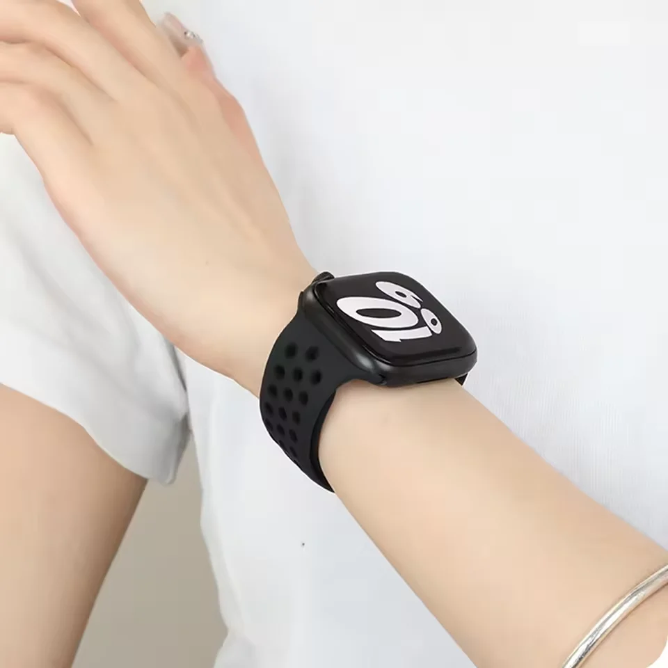 Pulseira de silicone macio para apple watch ultra 49mm10 46mm 42mm 9 8 7 45mm 41mm pulseira esportiva substituição iwatch 6 5 4 se