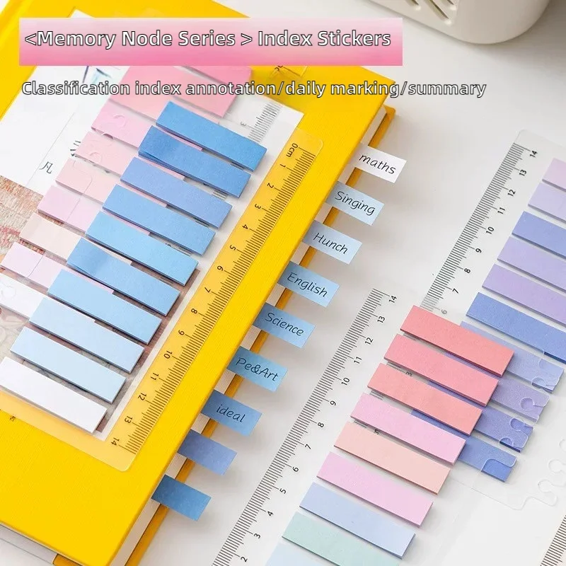 

6 Style 200 Sheets/set of Morandi Colored Index Stickers for Marking Message Creative Stationery Stickers Office School Supplies