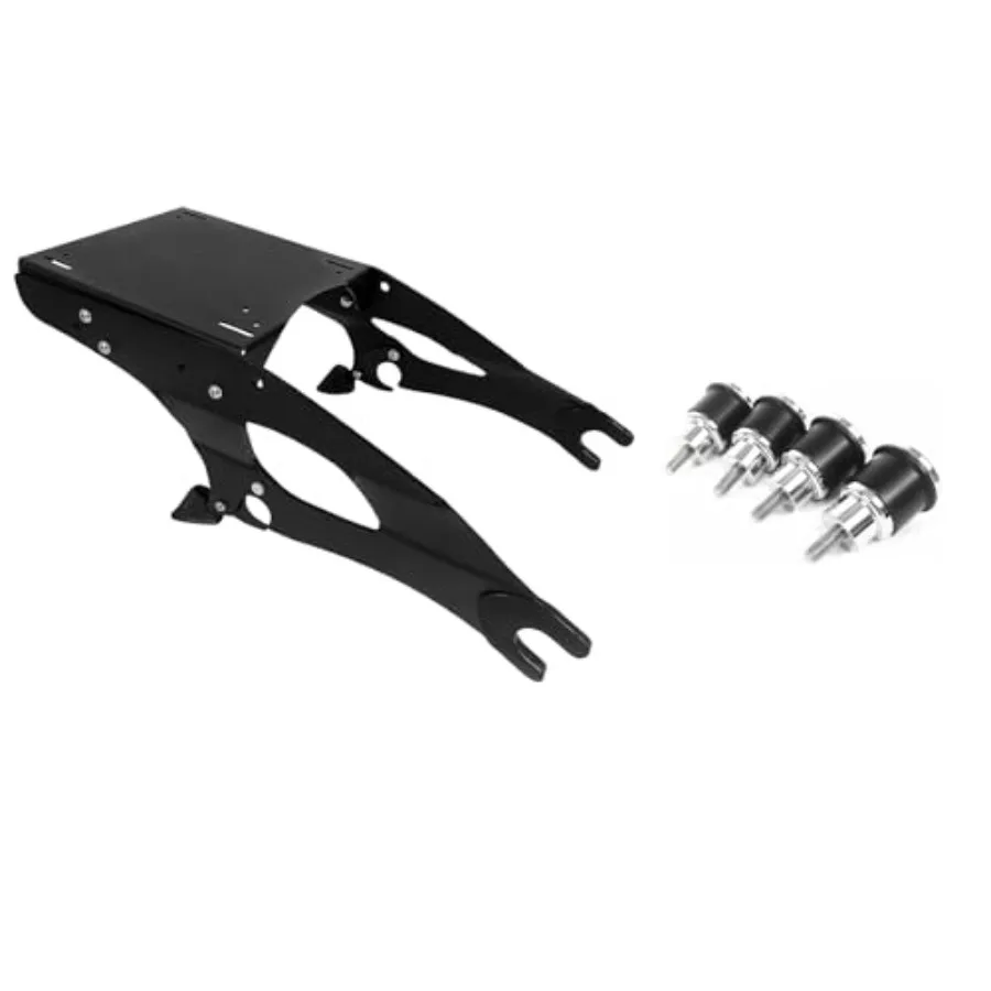 

Black Luggage Rack Mount with Indian Quick Release Mounting Spools for Secure and Rapid Installation on Outdoor Adventure Vehic