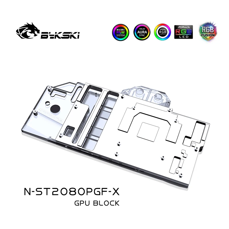 Bykski GPU Water Block Use for Zotac GeForce RTX 2080 AMP Extreme / PGF OC/ Full Cover / Copper Radiator / RGB Support AURA SYNC