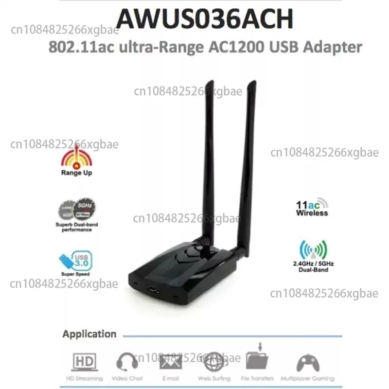 AWUS036ACH RTL8812AU Wireless Adapter Monitor Mode BT5 Long Range WiFi USB