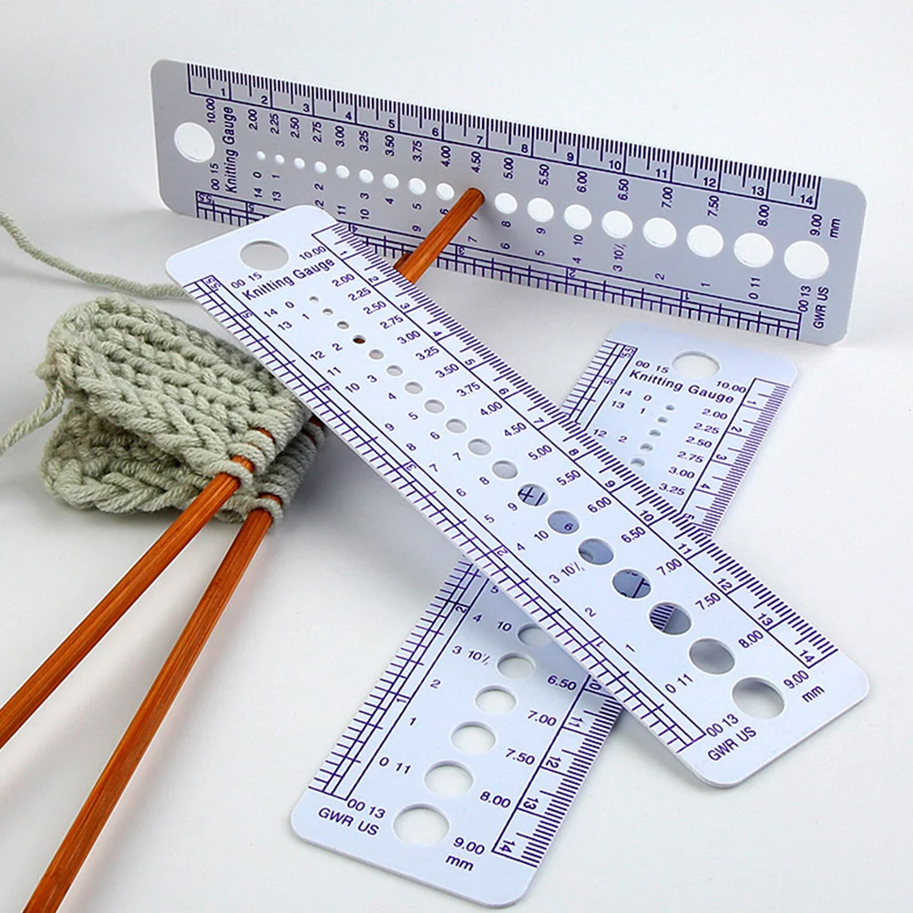 6Pcs Knitting Gauge Professional Needle Ruler Wear Resistant Plastic Multi Function Portable Knitting Accessory Small Needle
