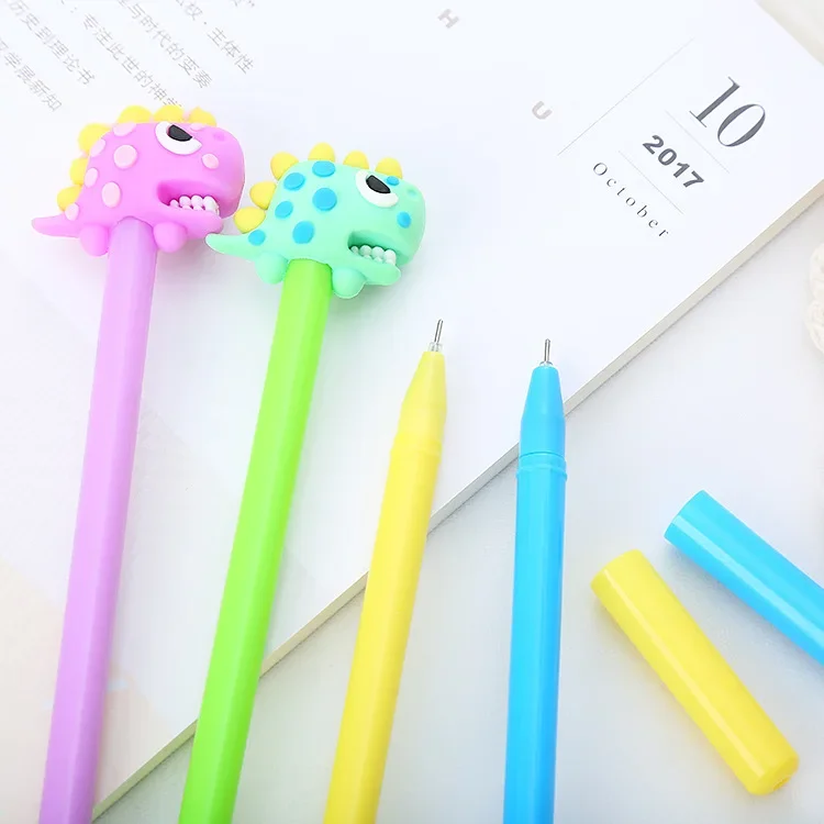 36Pcs Wholesale Cute Student Creative Dinosaur Neutral Pen Cartoon Tyrannosaurus Rex Signature Pen Learning Office Stationery