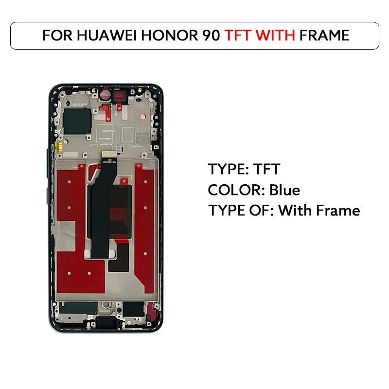 Voor Huawei Honor 90 AMOLED Lcd Touch Screen Digitizer Vergadering Met Frame REA-AN00 REA-NX9 TFT LCD Scherm Reparatie onderdelen