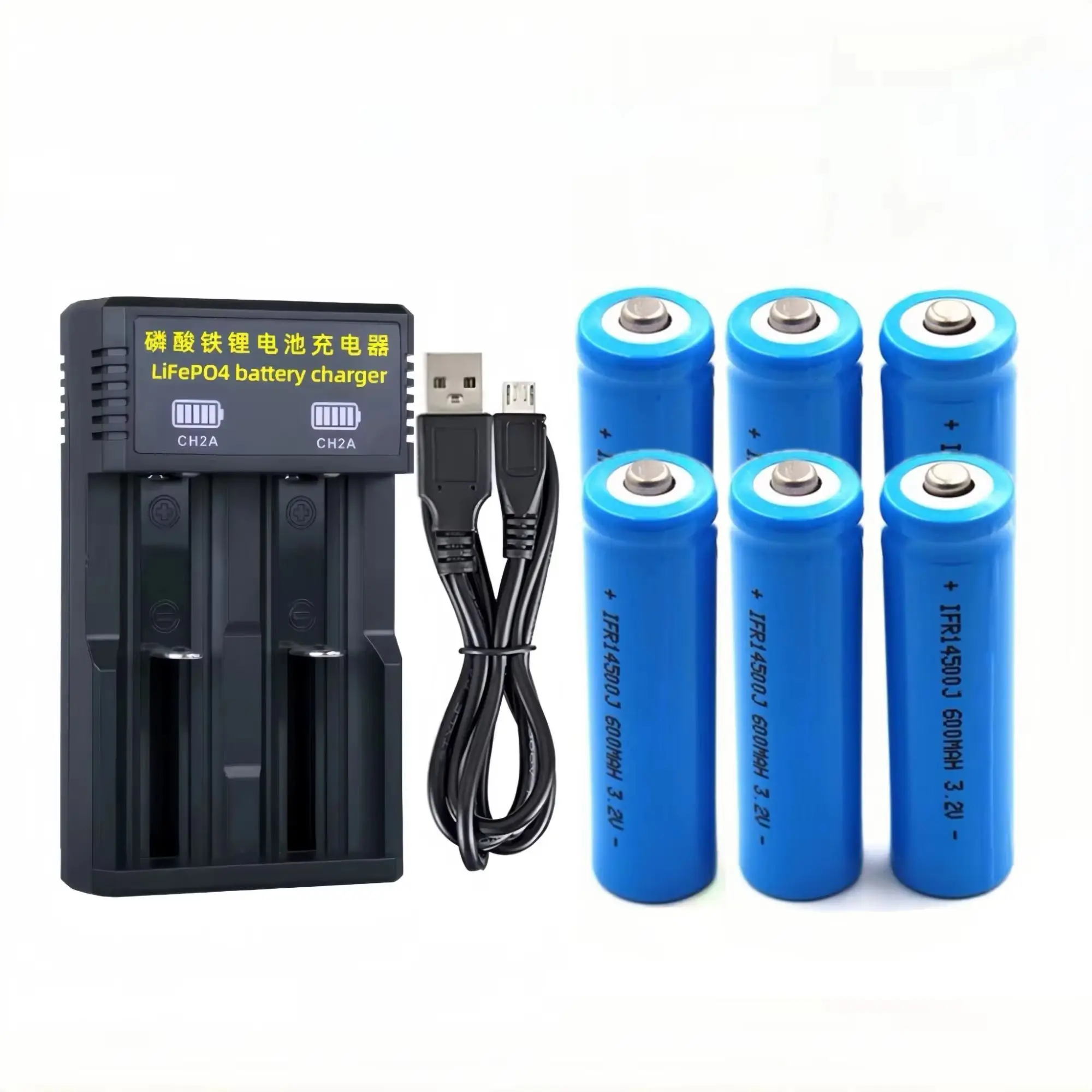 

6 шт. 14500 LiFePO4 аккумулятор 3,2 В 600 мАч LiFepo4 зарядное устройство для бритвы электрическая зубная щетка микрофон распылитель умная ванна для ног