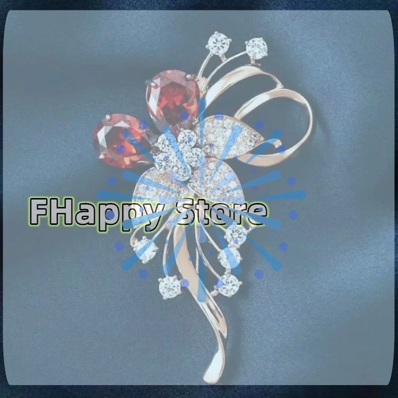 Luxury Temperament Zircon Flower Brooches Versatile Shiny Corsage Wedding Clothing Accessories Gifts For Women Girls Fashion