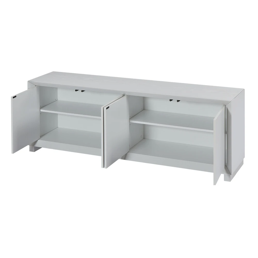 Armário de armazenamento aparador para sala de estar TV Stand, estilo moderno, cozinha, quarto, entrada branco