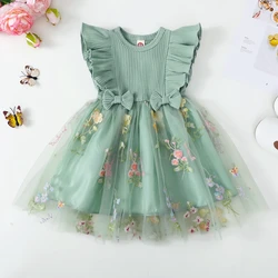 Toddler Girls Dress Boho Toddler Dress Flower Baby Girl Tulle Dress Kids Little Girl Princess Dress