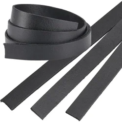 3 Roll 15mm Wide Flat Leather Cord Genuine Leather Strip 2mm Thick Black Leather Strap Cowhide String Braiding Thread Rope