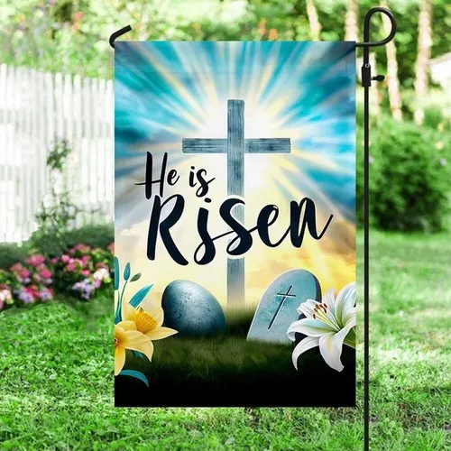Easter Christian Cross Resurrection of Jesus He Is Risen Flag Graden Flag YYN UUV EEU SSL