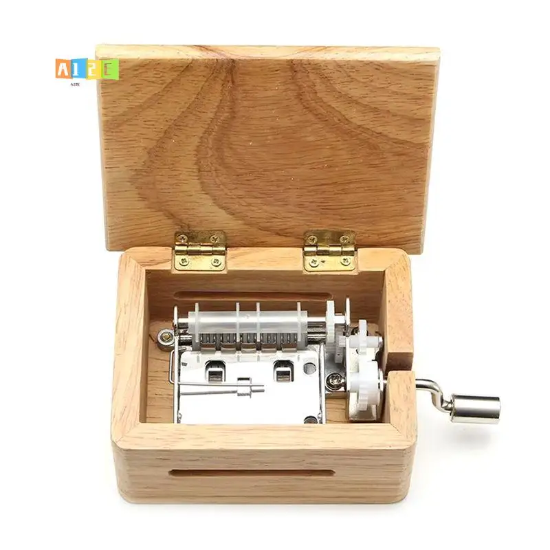 

A12E-15 Tone Hand-Cranked Music Box With Paper Tape Puncher Wooden Box Music Paper Composing Movement DIY Composing Music