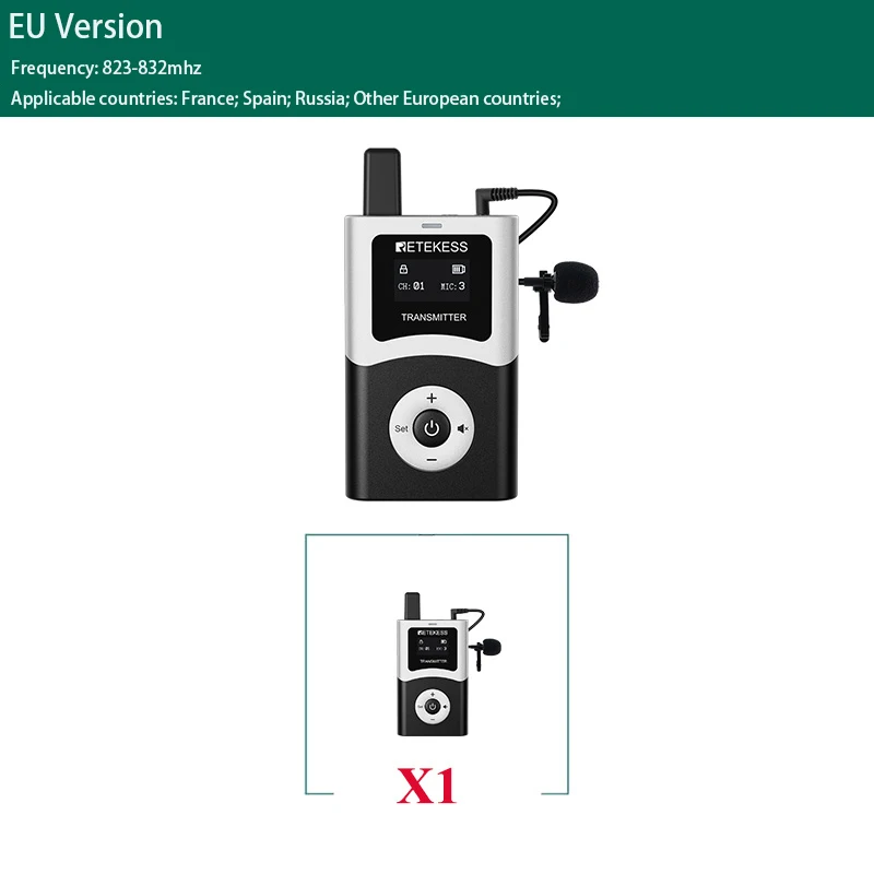 Retekess T130U Accessoires Draadloos Radiogids Systeem Draadloze Audio Zender, Ontvanger, Microfoon Voor Toerisme, Conferenties